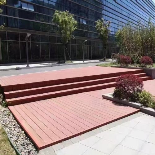 浙江高新技术企业园区木塑地板制作案例
