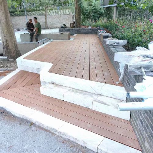 浙江公园木塑平台台阶步梯制作案例
